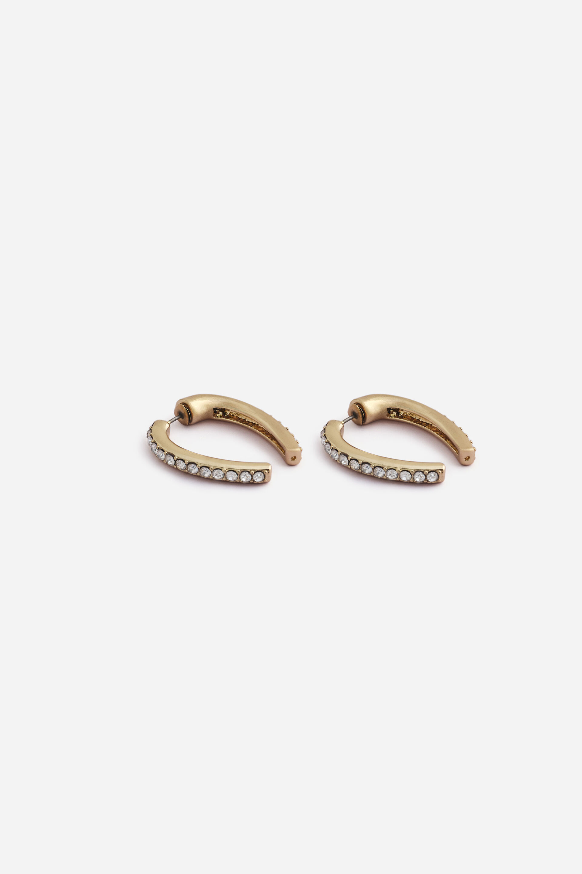 Gold Stone Huggie Earrings, , image 2